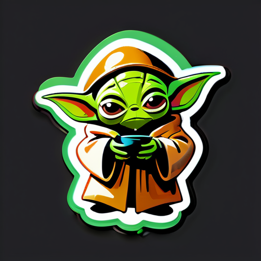 alien gentil mode yoda bb sticker