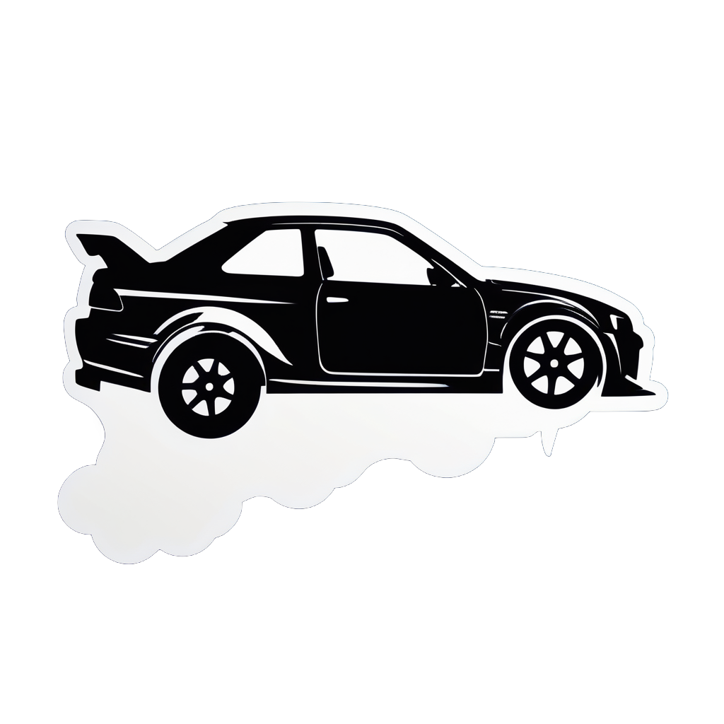 Drifting Car Silhouette sticker