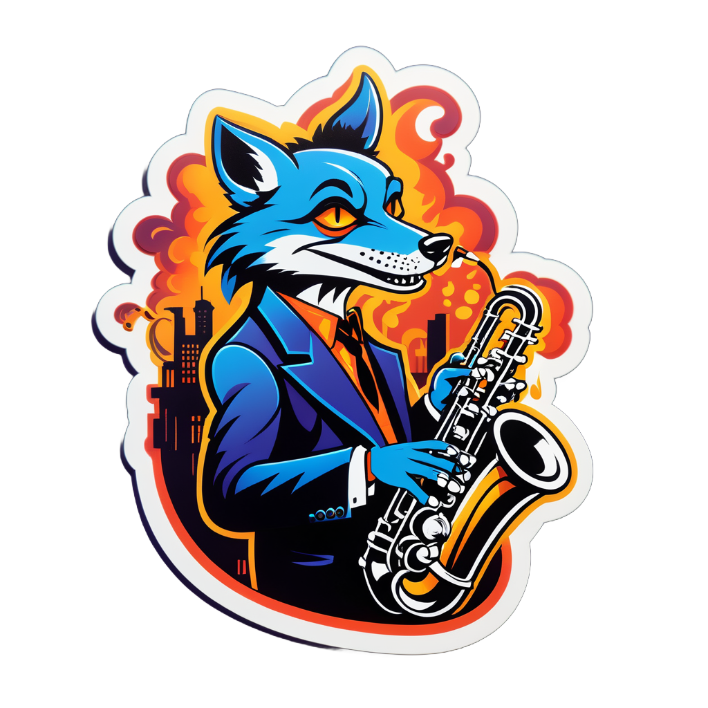 Jazz Jackal with Smoky Club Scene sticker