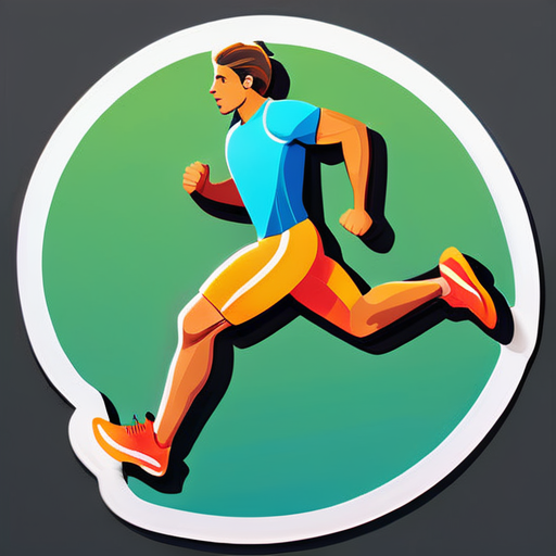 Un atleta corriendo  sticker