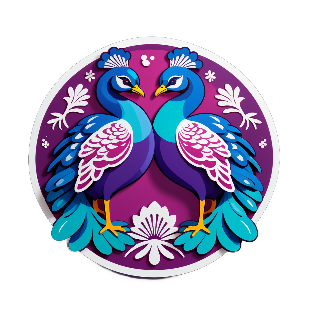 Plump Plum Pfauen sticker