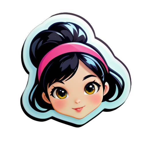 girl named sara with black hair sticker