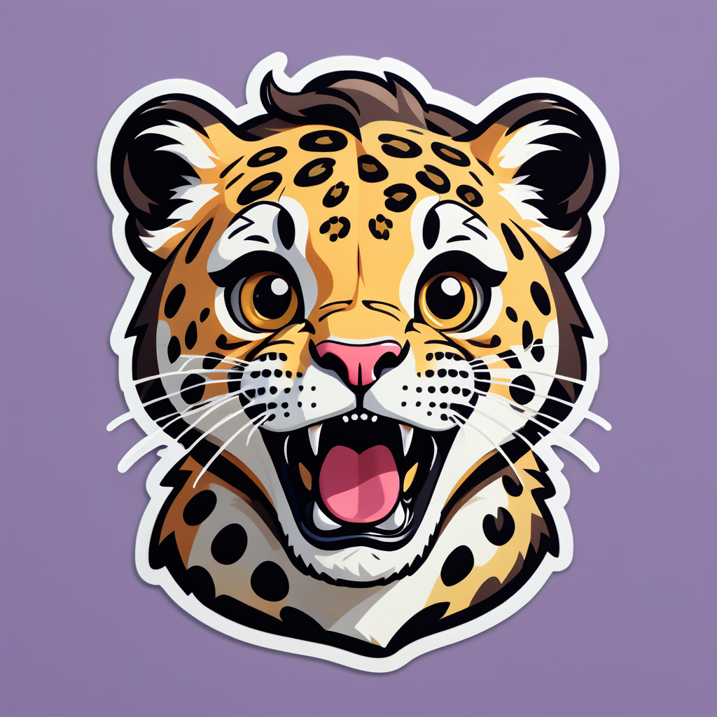 Meme do Leopardo Intrigado sticker