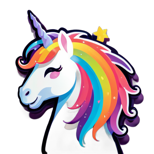 rainbow unicorn sticker sticker