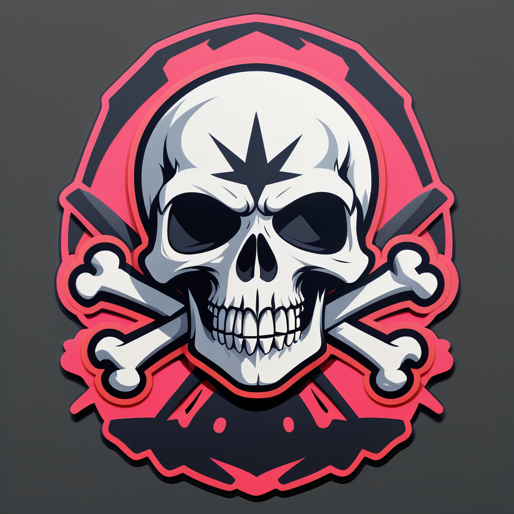 Edgy Skull and Bones sticker