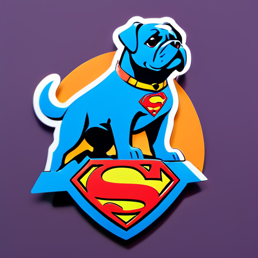 superman au sommet du chien sticker