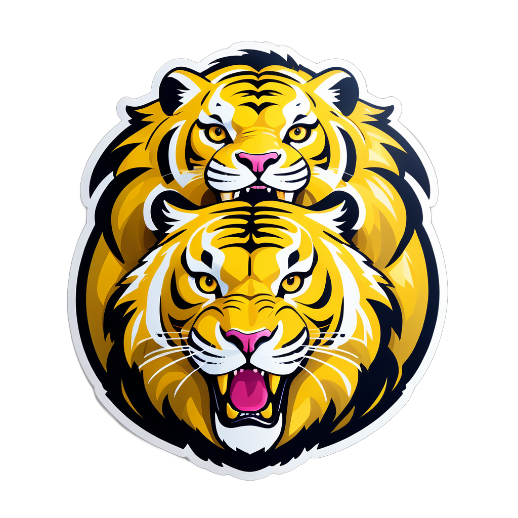 Rundliche Goldene Tiger sticker