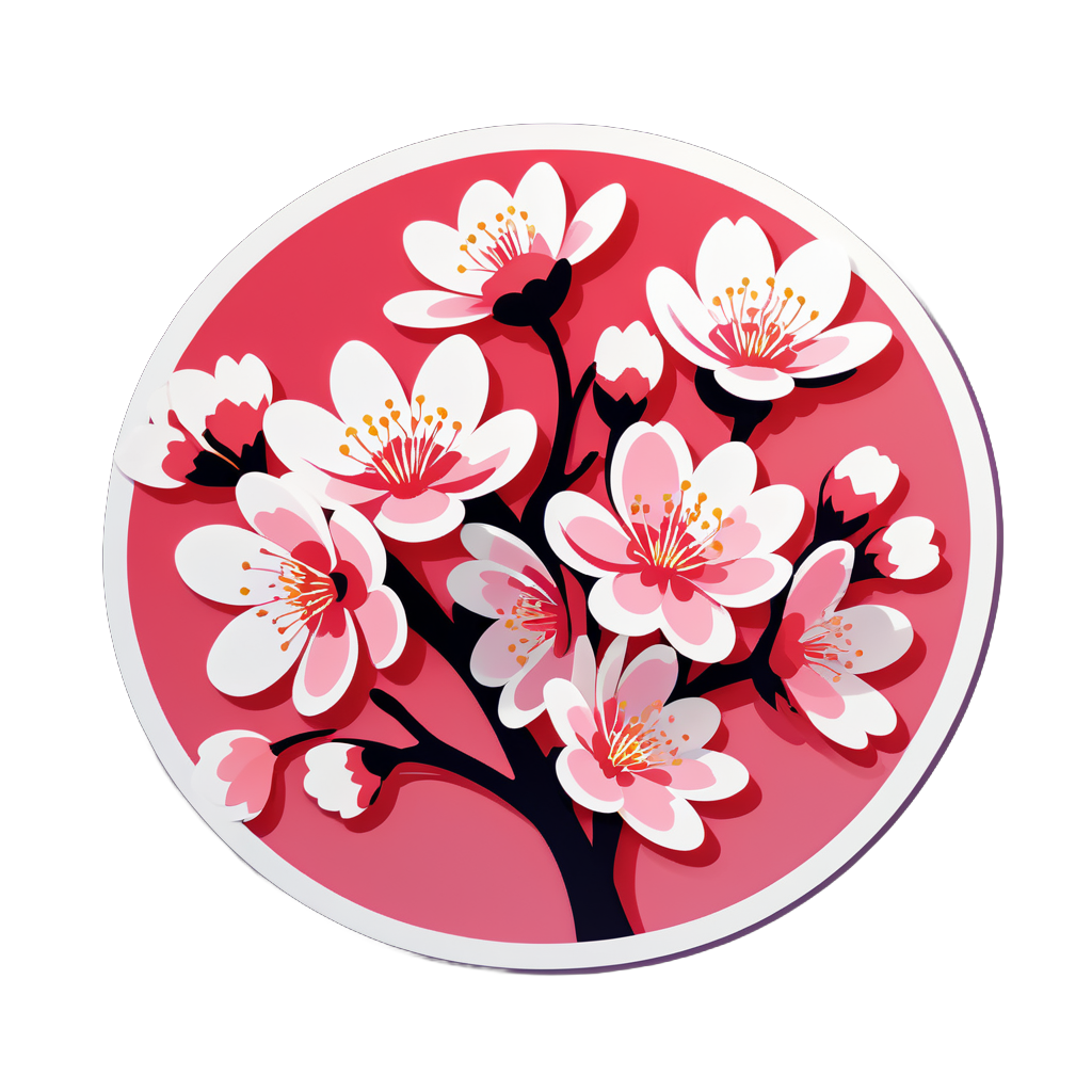 Blooming Cherry Blossoms sticker