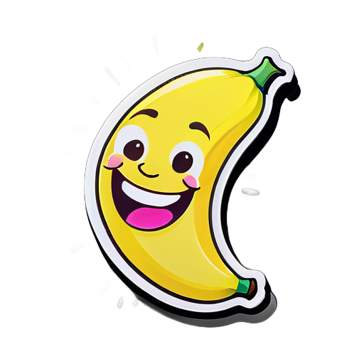 desenhe uma banana rindo sticker