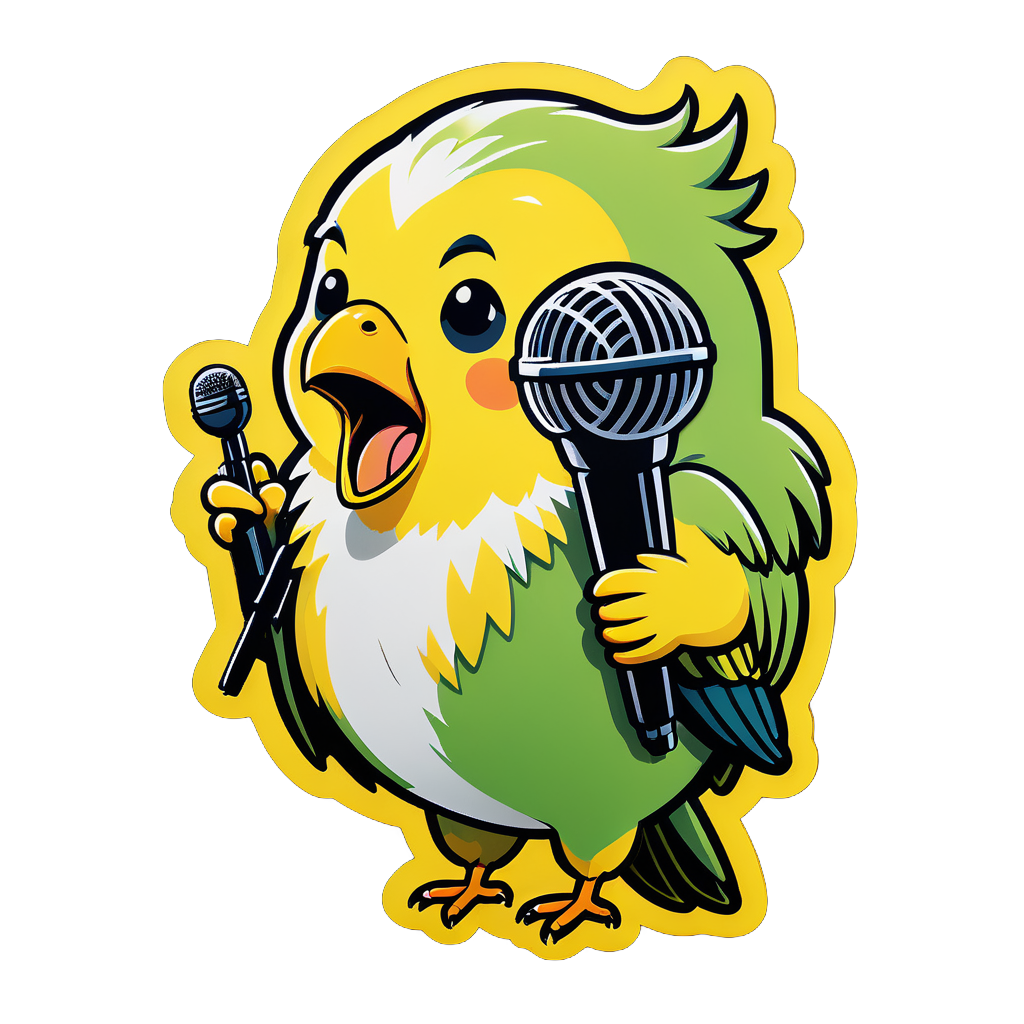 Singing Canary with Microphone sticker