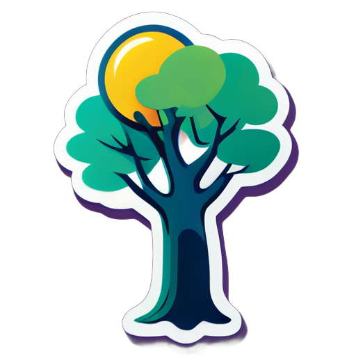 Mann in einem Baum sticker