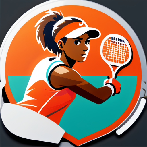 mujer joven jugando padel sticker