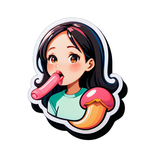 Penis sucking girl sticker