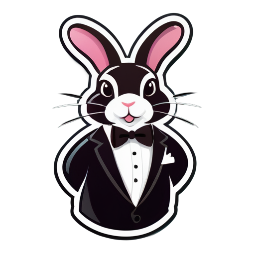 Ein hase als Logo mit einen Smoking sticker