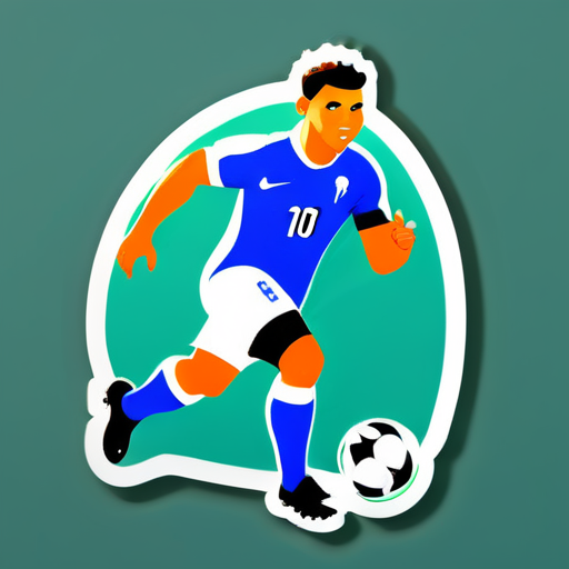 Ronaldo is running with football sticker