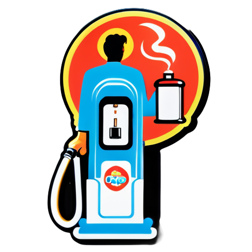 god with a gas pump sticker