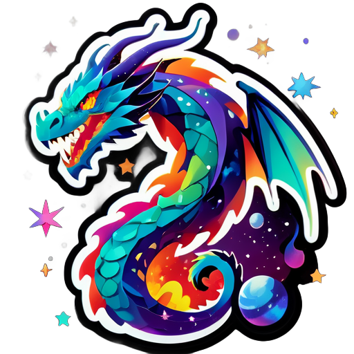 dragon dans la galaxie sticker