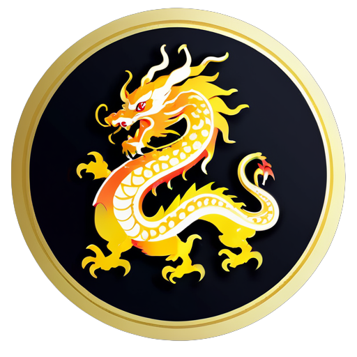 Chine #龙 d'or sticker