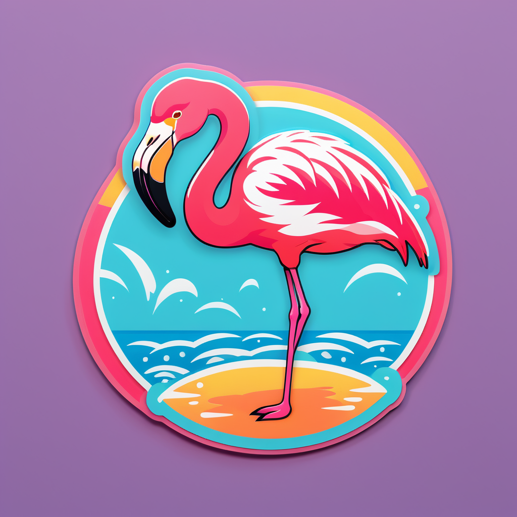 Blissful Flamingo Meme sticker