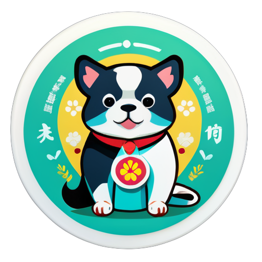 Día del medico veterinario con temática del país China sticker