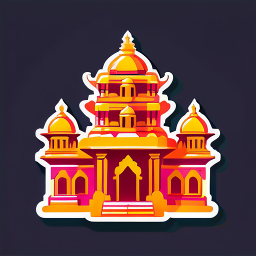 hinduistischer Tempel in einem antiken Look sticker