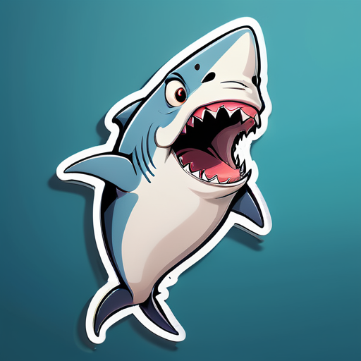 This Is An Illustration Of Cartoon Portrait Funny Nursery Schetch Drawn Tall Thin Funny shark Like Creature sticker