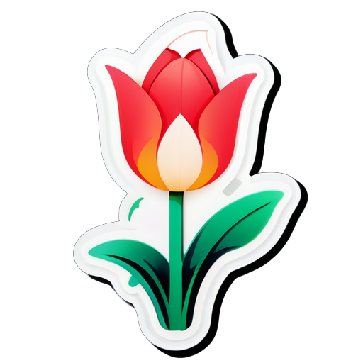 Hoa tulip chibi sticker