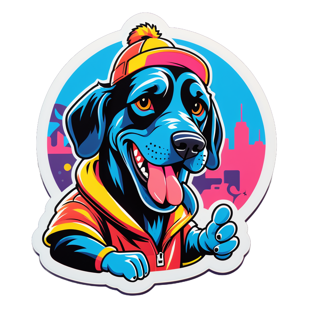 Hip-Hop Hound Dog sticker