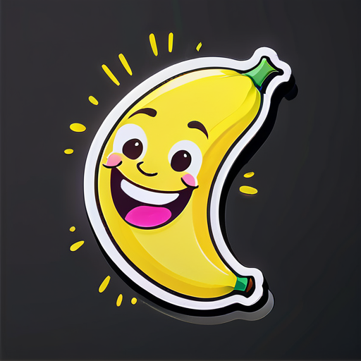 desenhe uma banana rindo sticker