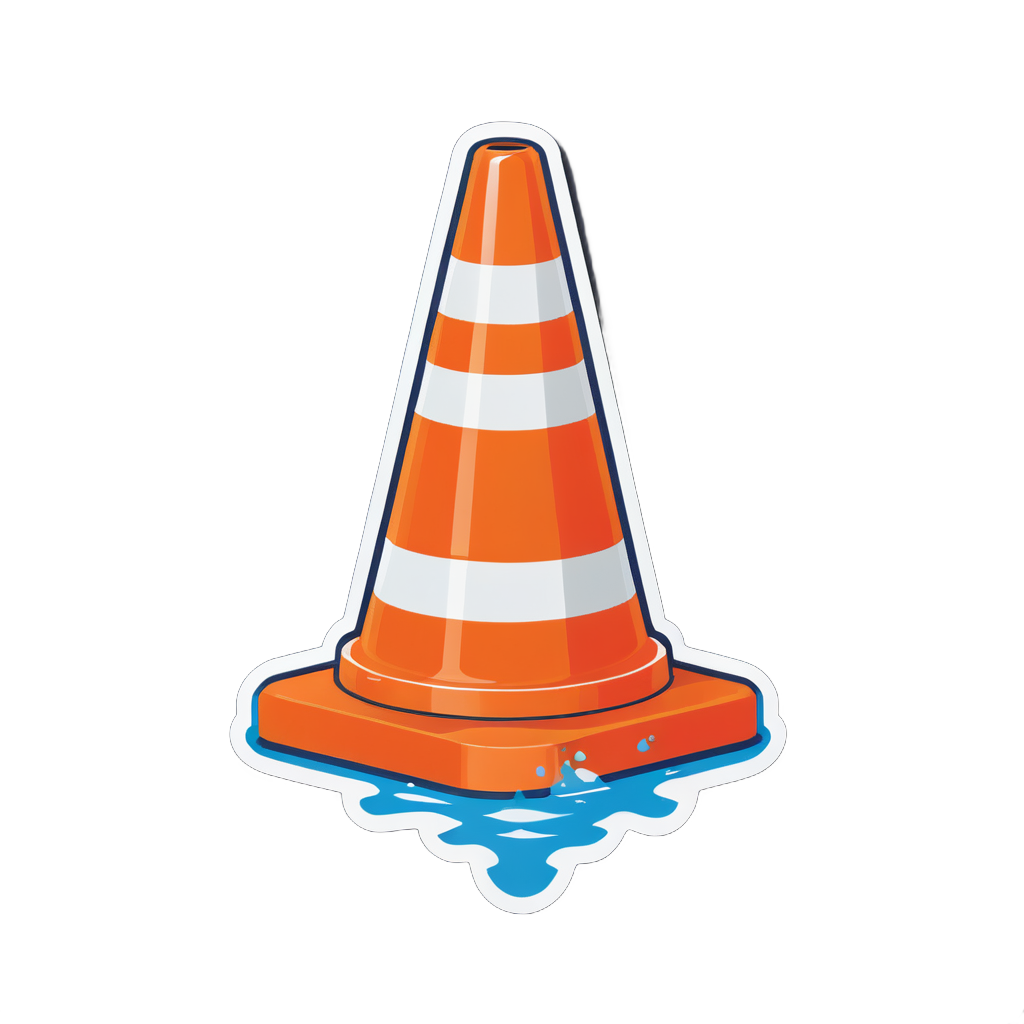 Cone de tráfego preenchível com água sticker