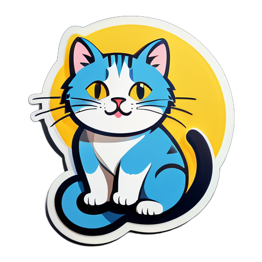 cat with wire sticker