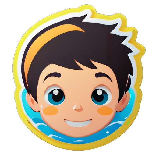 swim boy sticker