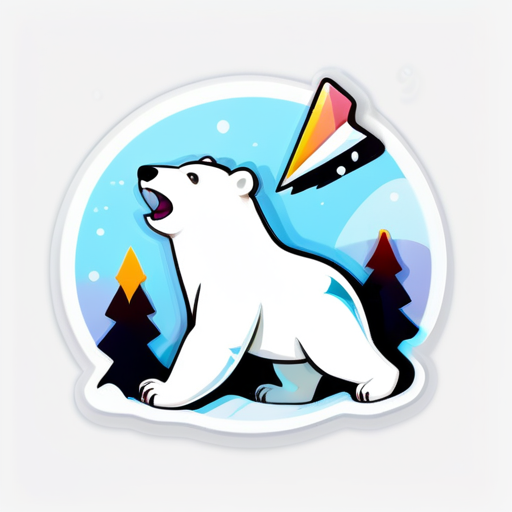 /imagine prompt:polar bear playing with a paper plane, Sticker, Content, Cool Colors, light art style, Contour, Vector, White Background, Detailed
 sticker