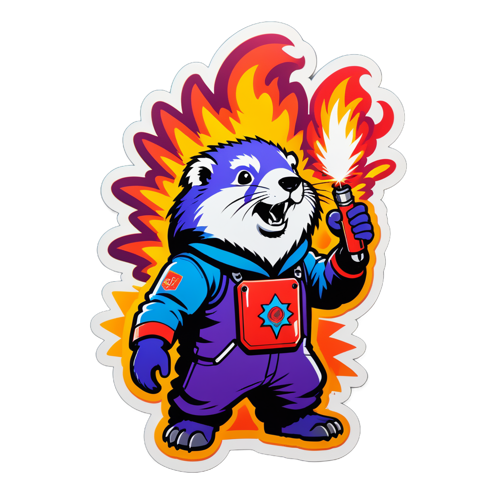 Metal Marmot với Pháo Sáng sticker