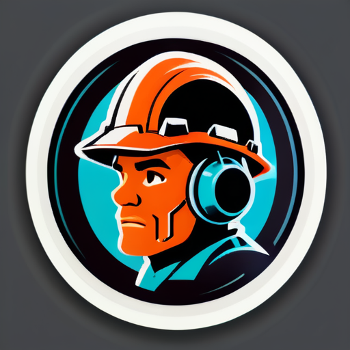 I want a record sticker with a miner helmet
 sticker