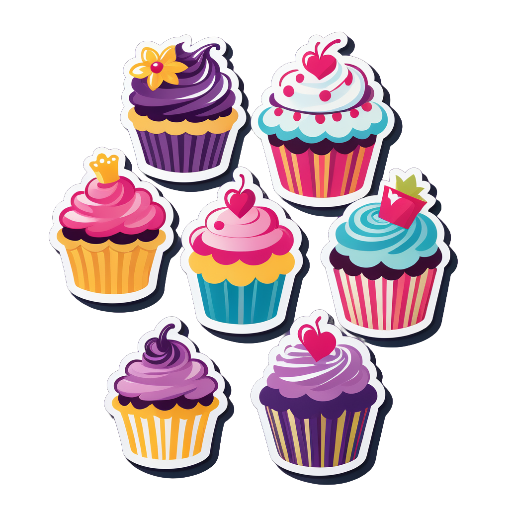 Fancy Cupcake Auswahl sticker