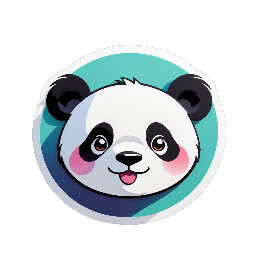 Cara adorable de panda sticker