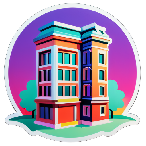 make a sticker which built a building sticker