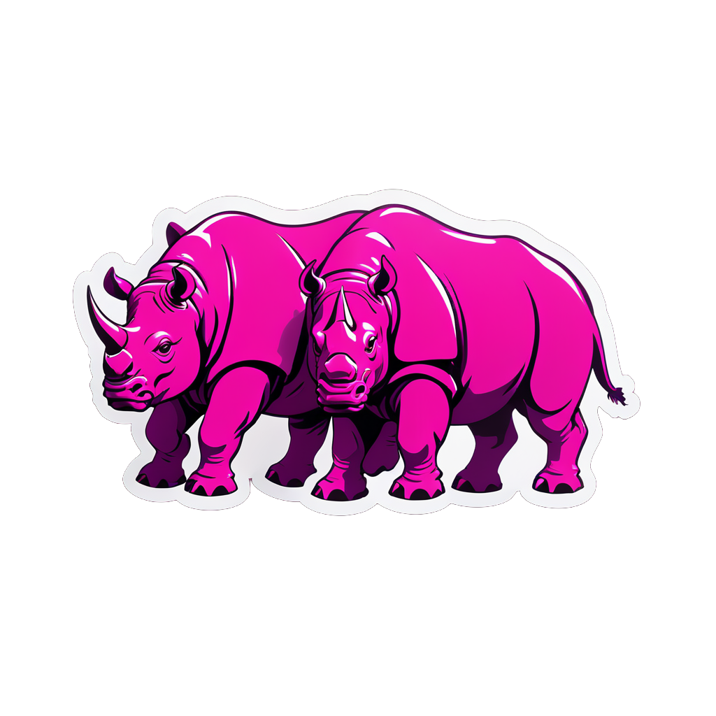 Rhinos Magenta Solides sticker