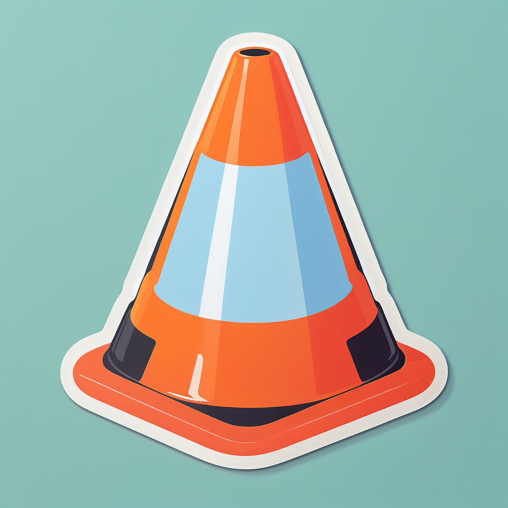 Soft Fabric Safety Cone sticker