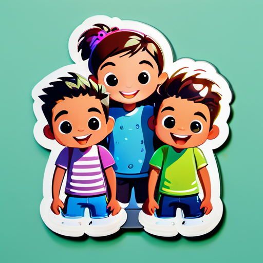 Three friends hanging out sticker