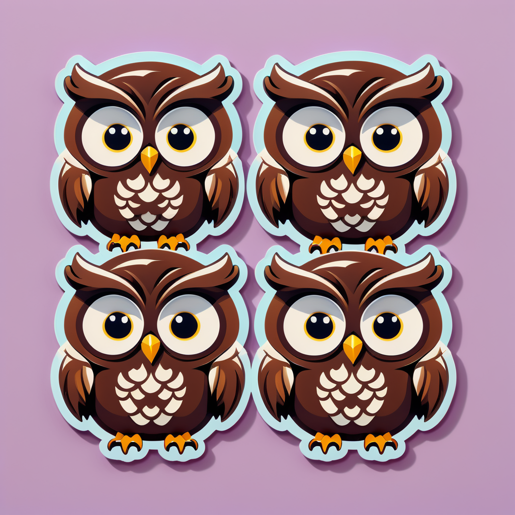 Bulging Chocolate Owls sticker