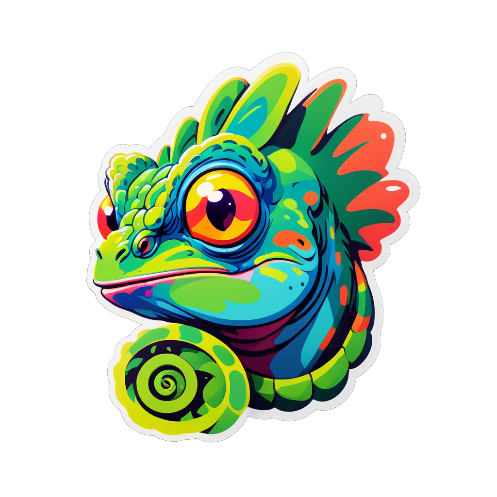 Baffled Chameleon Meme sticker