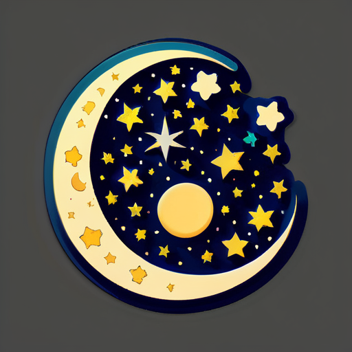 As estrelas e a lua no céu noturno sticker