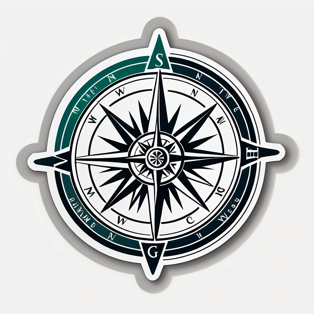 Wanderlust Compass Rose sticker