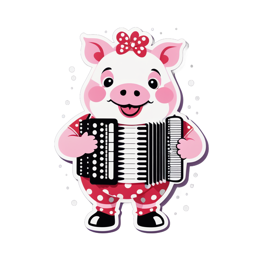 Polka Pig with Accordion sticker