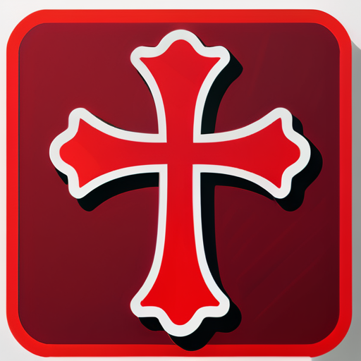 Cleaver cross in Red sticker