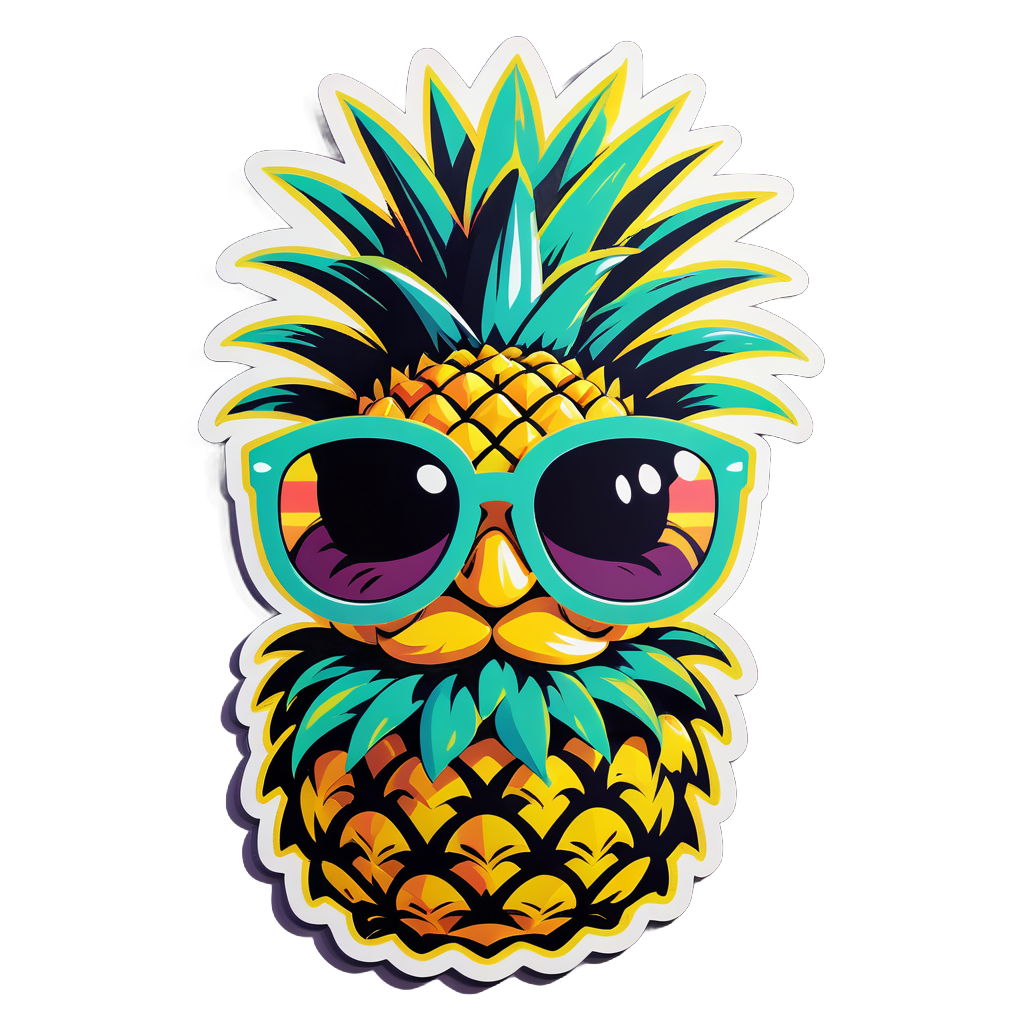 Sassy Pineapple với Kính Râm sticker