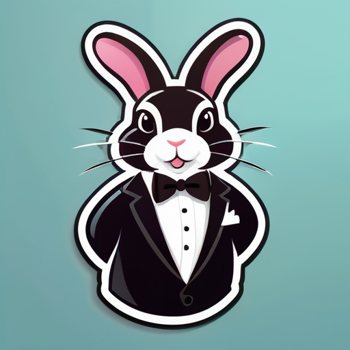 Ein hase als Logo mit einen Smoking sticker