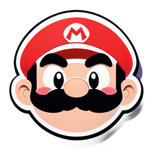 um novo personagem que se parece com o jogo do Mario, mas sem bigodes e com aparência mais jovem sticker